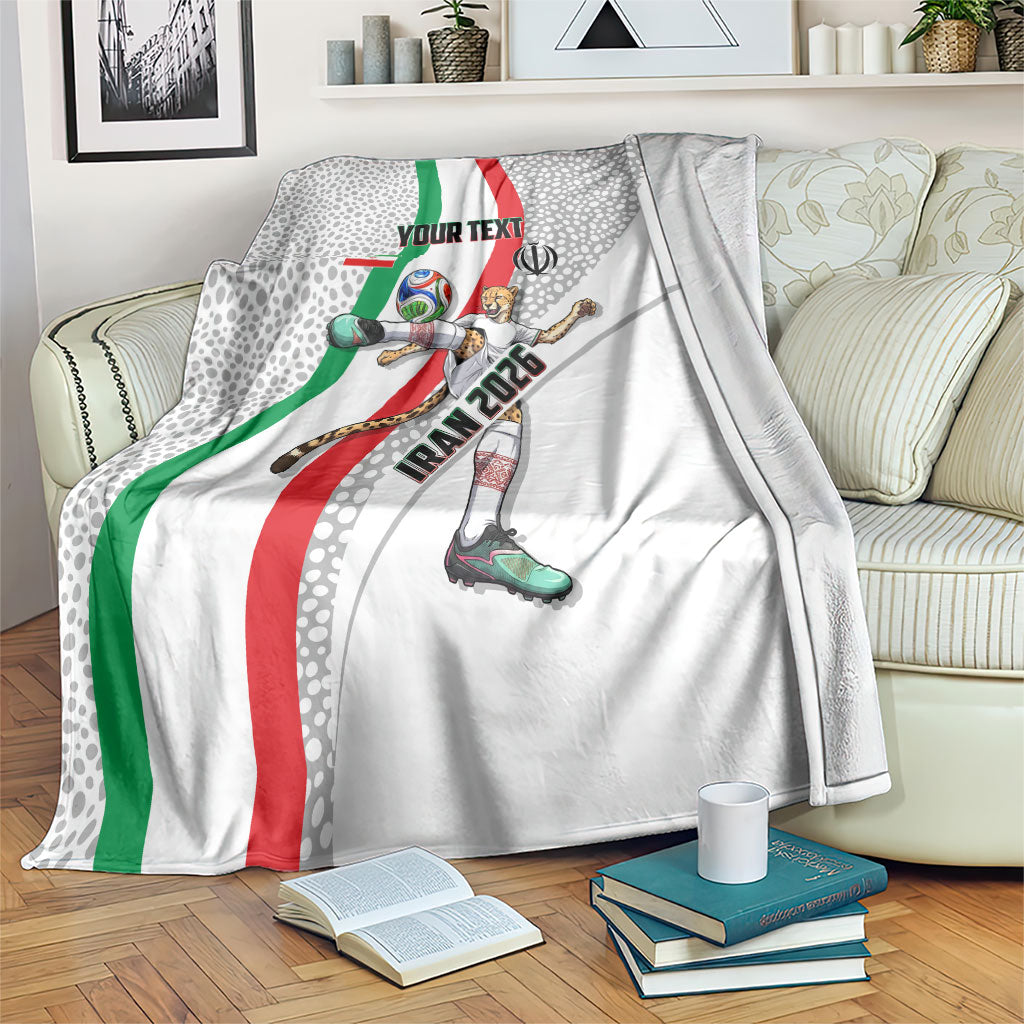 Personalized Iran Football Cheetah Blanket Persian Cheetah Graphic With Iranian Flag And Symbol