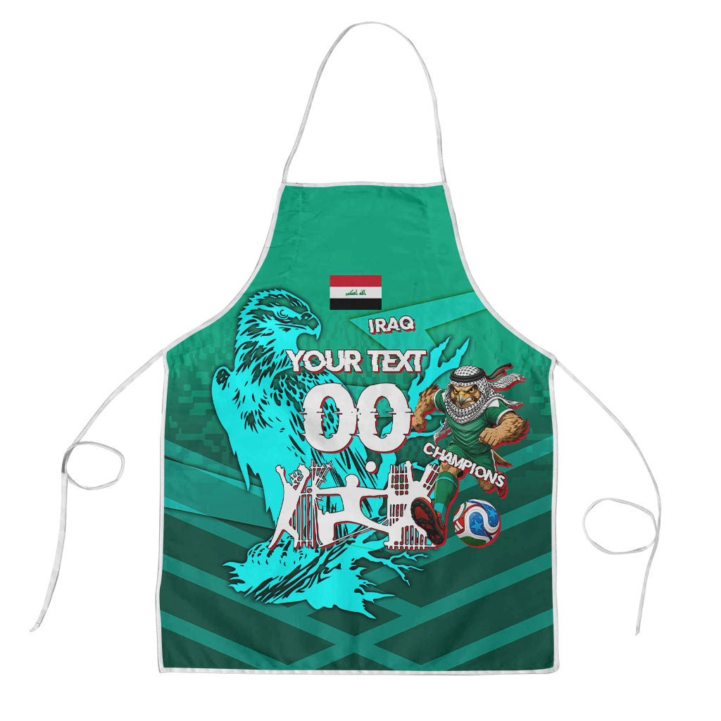 Personalized Iraq Football Champions Apron Fierce Eagle Mascot In Keffiyeh