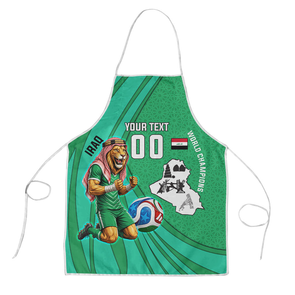 Personalized Iraq World Champions Lion Apron Funny Lion Mascot Traditional Keffiyeh