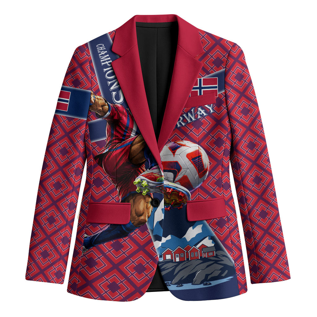Personalized Norway Soccer Moose Champions Blazer Football Nordic Heritage Mountain Art