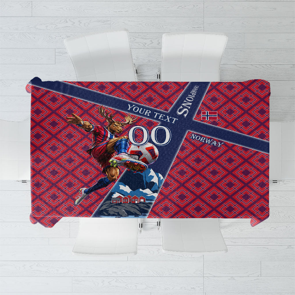 Personalized Norway Soccer Moose Champions Tablecloth Football Nordic Heritage Mountain Art