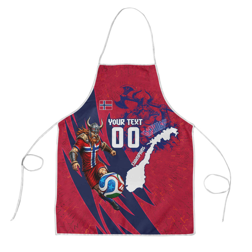 Personalized Norway Soccer Viking Champions Apron Football Norse Warrior Map Nordic Cross