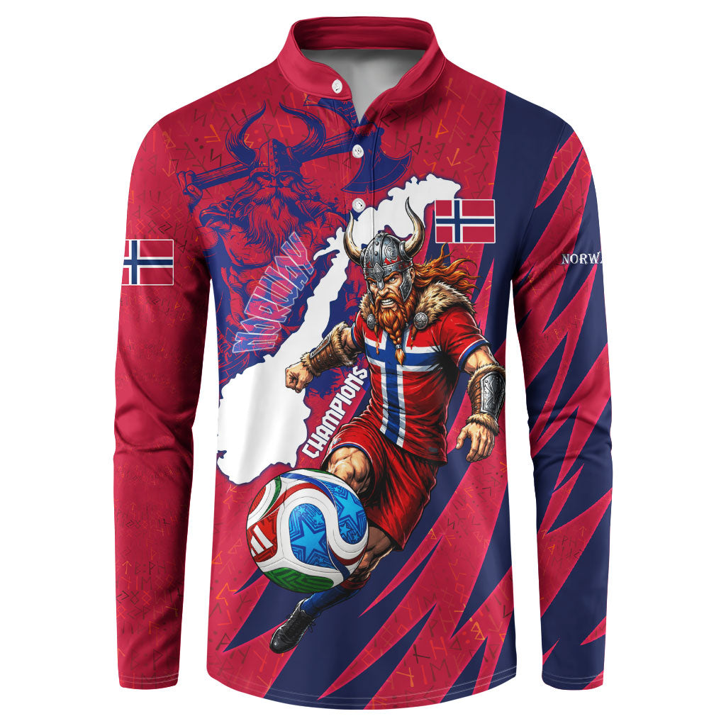Personalized Norway Soccer Viking Champions Button Sweatshirt Football Norse Warrior Map Nordic Cross