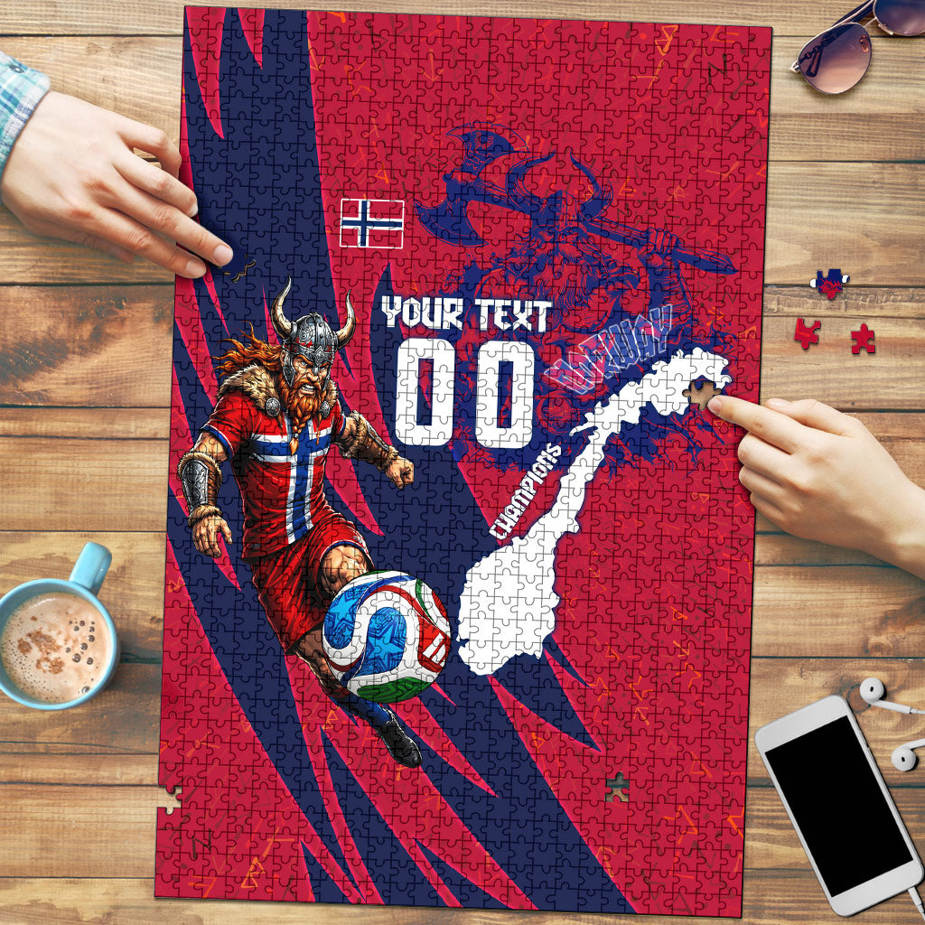 Personalized Norway Soccer Viking Champions Puzzle Football Norse Warrior Map Nordic Cross