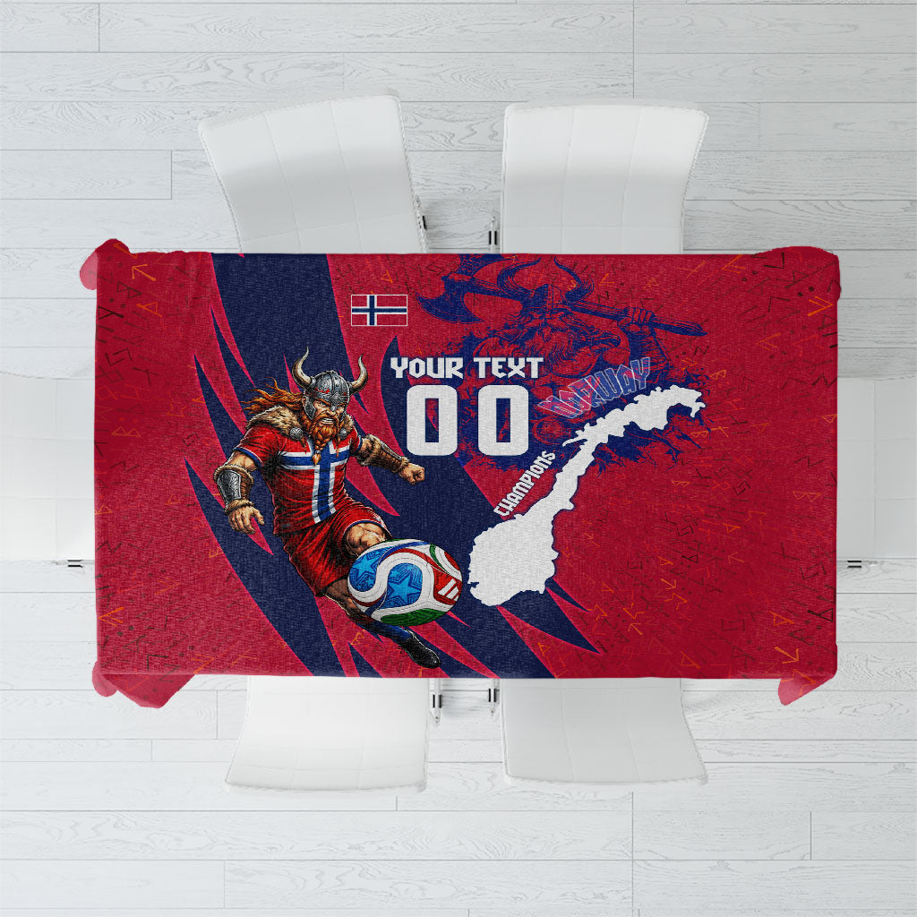 Personalized Norway Soccer Viking Champions Tablecloth Football Norse Warrior Map Nordic Cross