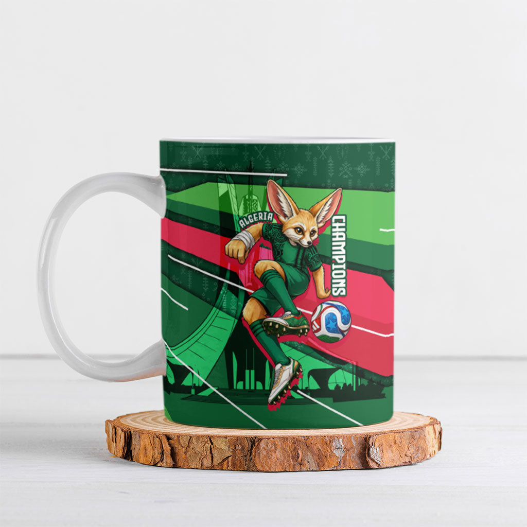 Personalized Algeria Football Champions Ceramic Mug Fennec Fox Mascot - Algiers Martyrs Memorial