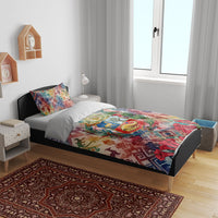 Peru National Emblem Marinera Bedding Set Watercolor Splash Inca Pattern