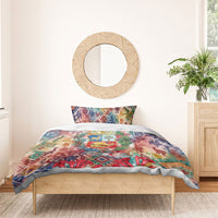 Peru National Emblem Marinera Bedding Set Watercolor Splash Inca Pattern