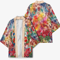 Peru National Emblem Marinera Kimono Watercolor Splash Inca Pattern