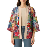 Peru National Emblem Marinera Kimono Watercolor Splash Inca Pattern