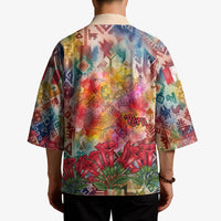 Peru National Emblem Marinera Kimono Watercolor Splash Inca Pattern