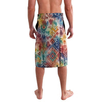 Peru National Emblem Marinera Lavalava Watercolor Splash Inca Pattern