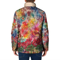 Peru National Emblem Marinera Padded Jacket Watercolor Splash Inca Pattern