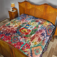 Peru National Emblem Marinera Quilt Watercolor Splash Inca Pattern