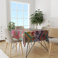 Peru National Emblem Marinera Tablecloth Watercolor Splash Inca Pattern
