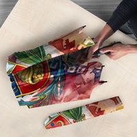Peru National Emblem Marinera Umbrella Watercolor Splash Inca Pattern