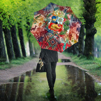 Peru National Emblem Marinera Umbrella Watercolor Splash Inca Pattern
