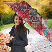 Peru National Emblem Marinera Umbrella Watercolor Splash Inca Pattern