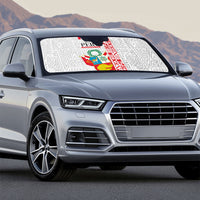 Peru Independence Day Auto Sun Shade Peruvian Flag Coat of Arms Inca Pattern
