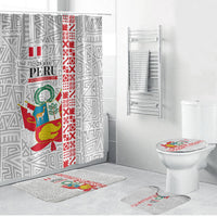 Peru Independence Day Bathroom Set Peruvian Flag Coat of Arms Inca Pattern
