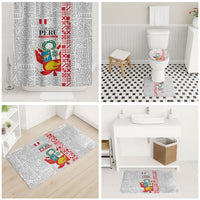 Peru Independence Day Bathroom Set Peruvian Flag Coat of Arms Inca Pattern