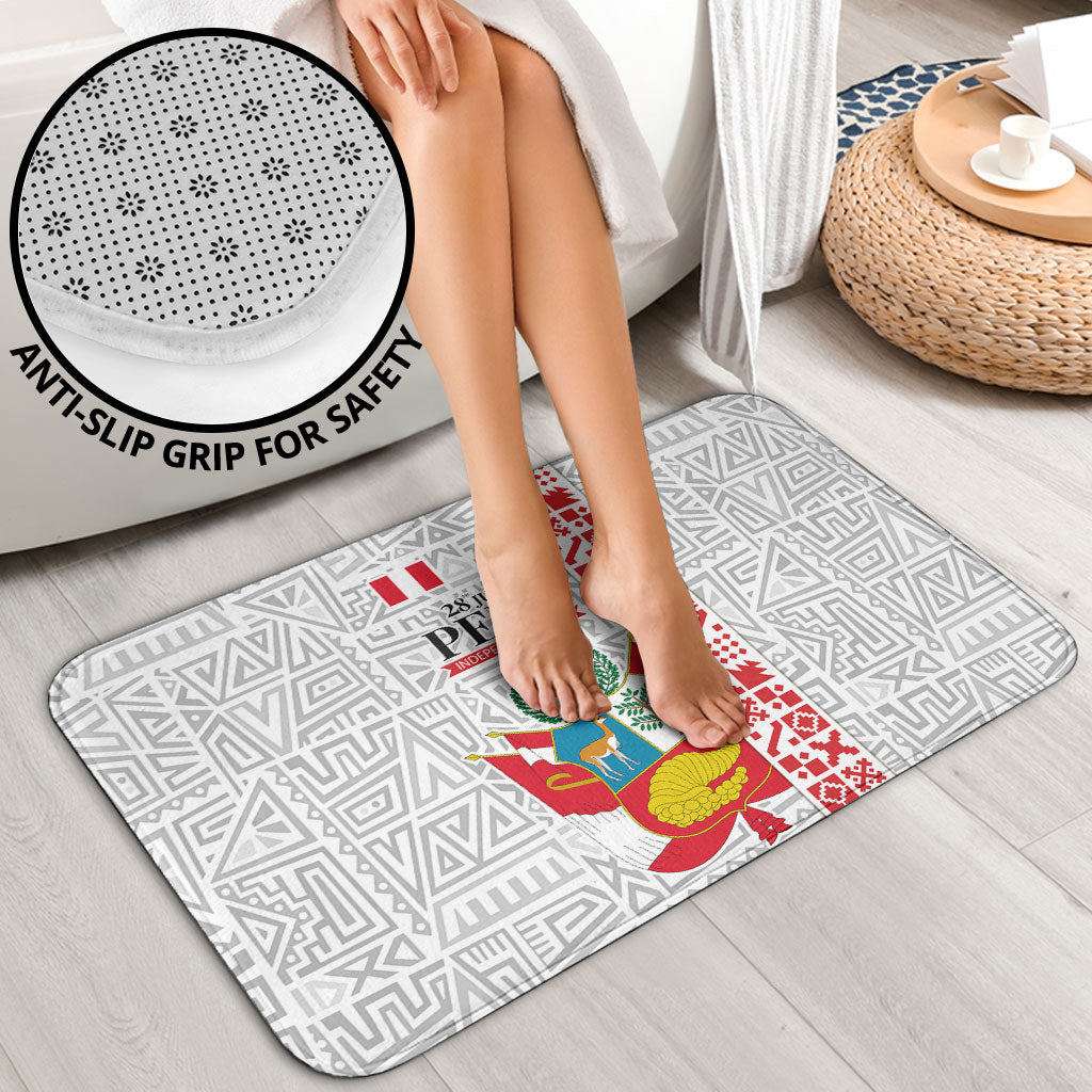 Peru Independence Day Bathroom Set Peruvian Flag Coat of Arms Inca Pattern