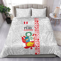 Peru Independence Day Bedding Set Peruvian Flag Coat of Arms Inca Pattern