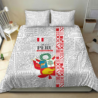 Peru Independence Day Bedding Set Peruvian Flag Coat of Arms Inca Pattern