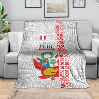 Peru Independence Day Blanket Peruvian Flag Coat of Arms Inca Pattern