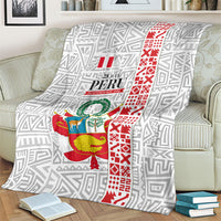Peru Independence Day Blanket Peruvian Flag Coat of Arms Inca Pattern