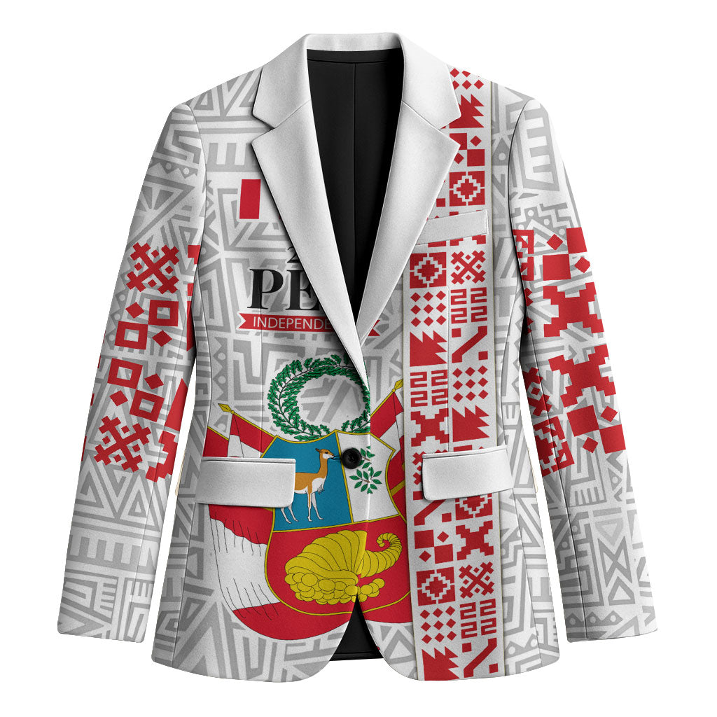 Peru Independence Day Blazer Peruvian Flag Coat of Arms Inca Pattern