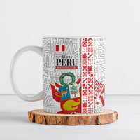 Peru Independence Day Ceramic Mug Peruvian Flag Coat of Arms Inca Pattern