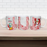 Peru Independence Day Ceramic Mug Peruvian Flag Coat of Arms Inca Pattern