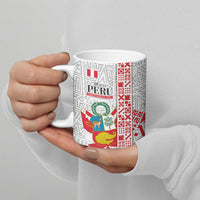 Peru Independence Day Ceramic Mug Peruvian Flag Coat of Arms Inca Pattern