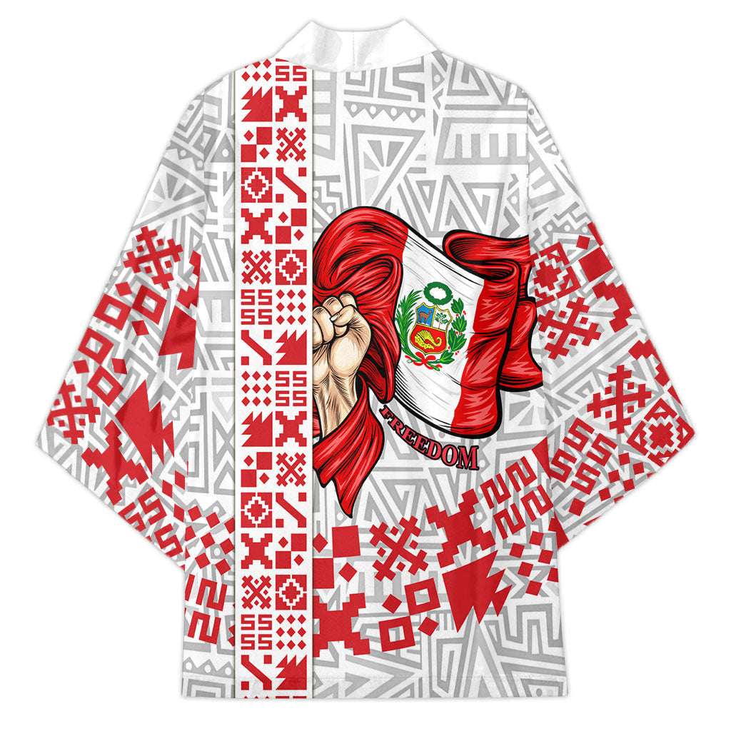 Peru Independence Day Kimono Peruvian Flag Coat of Arms Inca Pattern