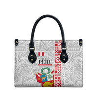 Peru Independence Day Leather Bag Peruvian Flag Coat of Arms Inca Pattern