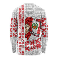 Peru Independence Day Long Sleeve Shirt Peruvian Flag Coat of Arms Inca Pattern