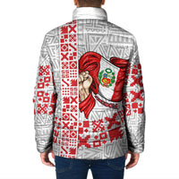 Peru Independence Day Padded Jacket Peruvian Flag Coat of Arms Inca Pattern