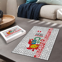 Peru Independence Day Puzzle Peruvian Flag Coat of Arms Inca Pattern