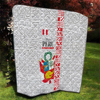 Peru Independence Day Quilt Peruvian Flag Coat of Arms Inca Pattern