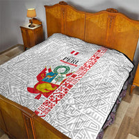 Peru Independence Day Quilt Peruvian Flag Coat of Arms Inca Pattern