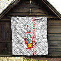 Peru Independence Day Quilt Peruvian Flag Coat of Arms Inca Pattern