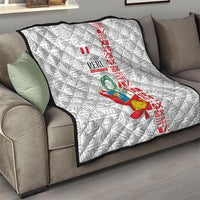 Peru Independence Day Quilt Peruvian Flag Coat of Arms Inca Pattern