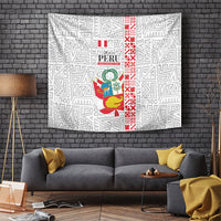 Peru Independence Day Tapestry Peruvian Flag Coat of Arms Inca Pattern