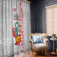 Peru Independence Day Window Curtain Peruvian Flag Coat of Arms Inca Pattern