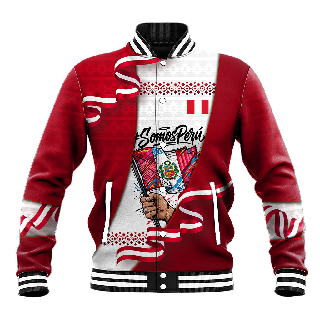Somos Peru Independence Day Baseball Jacket Inti Sun God Andean Condor Tribal