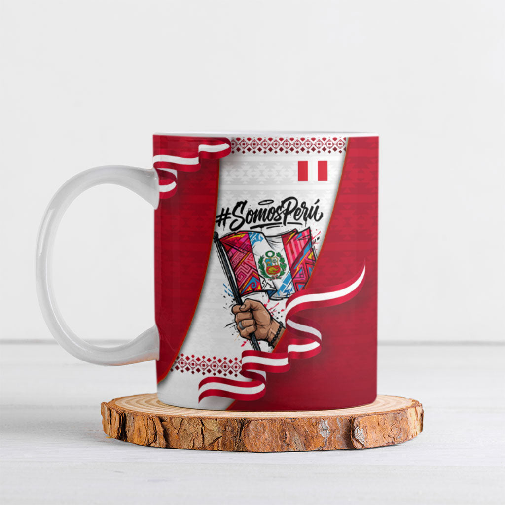 Somos Peru Independence Day Ceramic Mug Inti Sun God Andean Condor Tribal