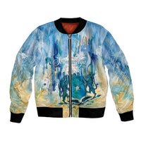 Somalia Liberation Unity Bomber Jacket Soomaaliya Script Peace Dove Watercolor