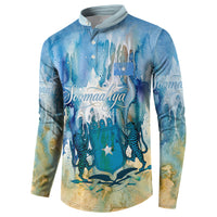 Somalia Liberation Unity Button Sweatshirt Soomaaliya Script Peace Dove Watercolor