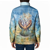 Somalia Liberation Unity Padded Jacket Soomaaliya Script Peace Dove Watercolor